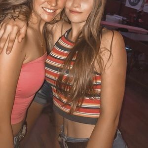 Urban outfitters orange striped tank top